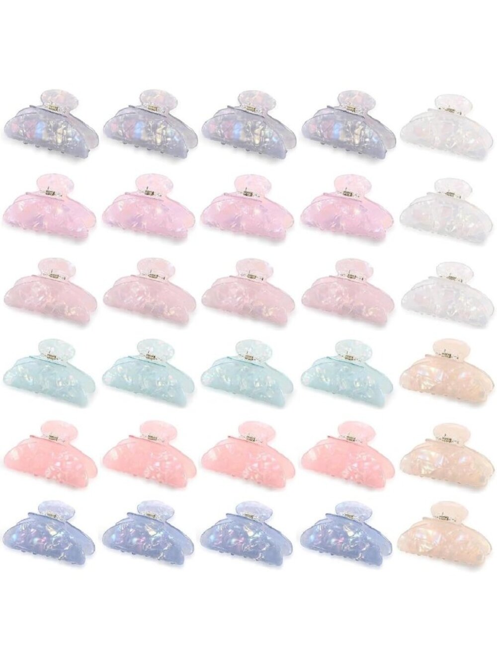 32 Pcs Large Acrylic Hair Claw Clips - Cute Non-Slip Jaw Clips for All Hair